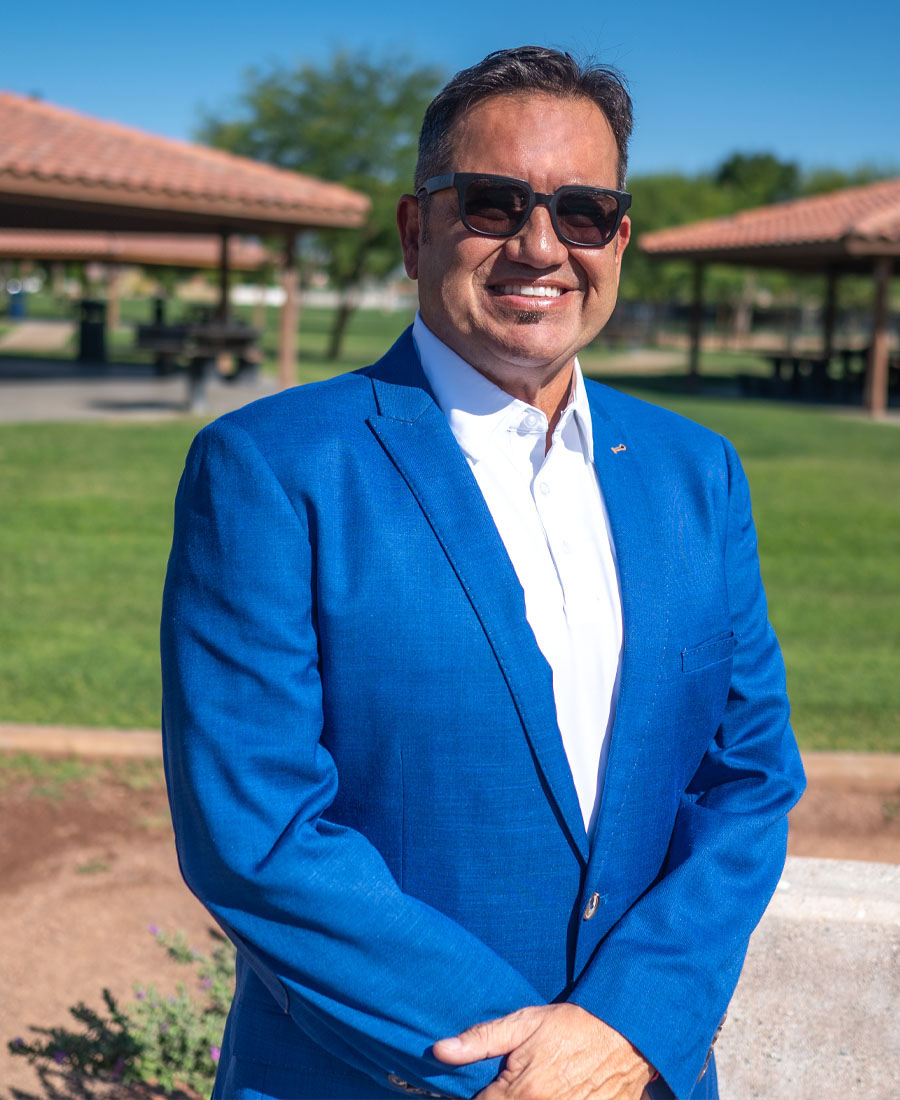 Antonio Baciu at Panorama Cathedral City residents at a community event